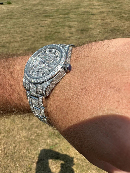 Reloj Presidencial Automático con Moissanita 16.3ct - Dial Árabe