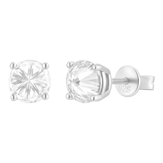 Aretes Stud Moissanita VVS Reverse Set | Plata 925 y Vermeil Oro Amarillo 14K