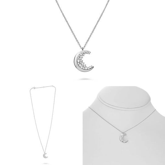 Diamond Crescent Moon Necklace