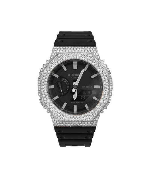 Reloj Casio G-Shock GA-2100 Engastado con Moissanita en Plata 925 (Caja y Papeles Full Set)