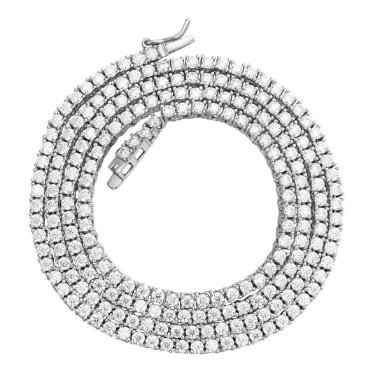 Cadena Tennis de Moissanita Micro 2mm - Plata 925