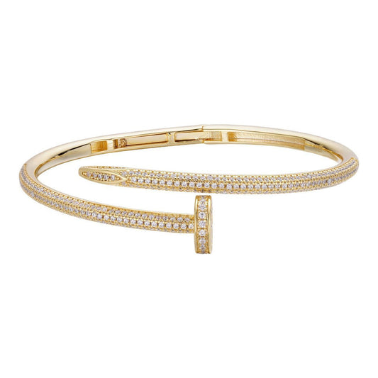 Brazalete Bangle Diseño Clavo con Moissanita - Plata 925
