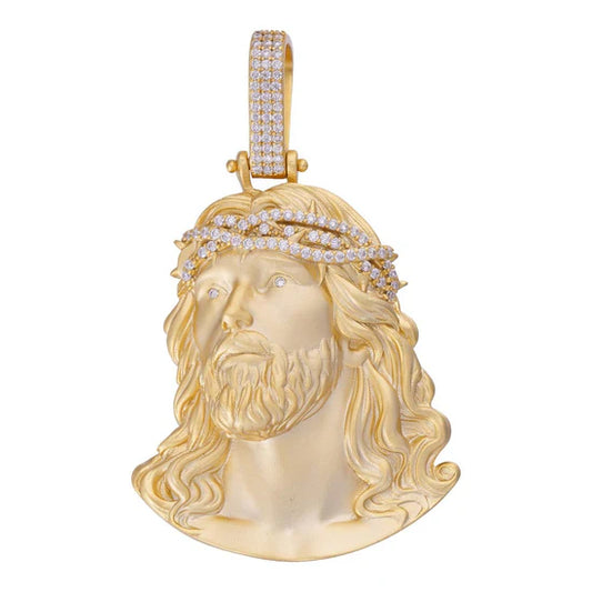 Colgante Pasión de Cristo Jesús con Moissanita - Plata 925 - Hecho en Italia
