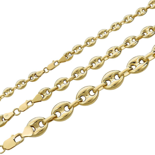Cadena ó Brazalete Gucci Puffed- Plata 925 - Oro 14k Vermeil - Hecho en Italia