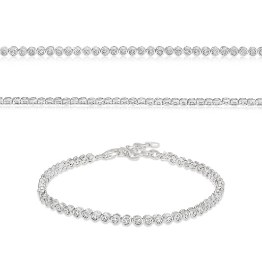 Brazalete Tennis de Diamantes redondos en Oro Blanco