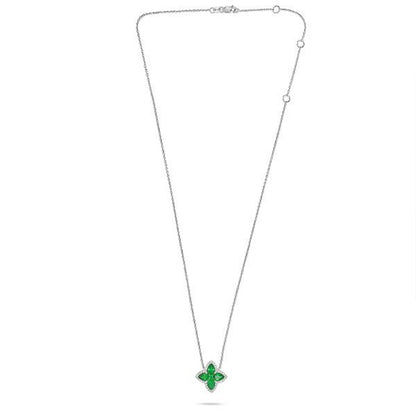 Clover Necklace with Emeralds and Diamonds