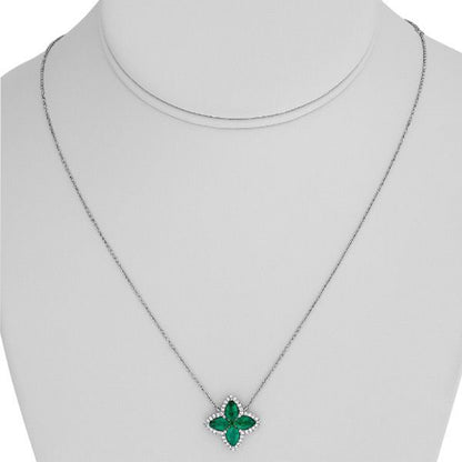 Clover Necklace with Emeralds and Diamonds