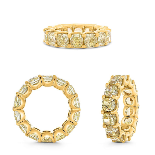 Eternity Band de Oro 18K con Yellow Diamonds (Cushion Cut).