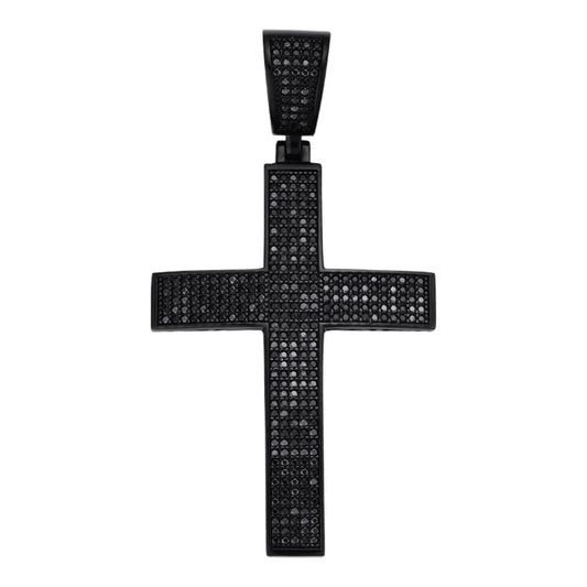 Dije Cruz Clásico con Moissanita 2.53ct - Plata 925 - Grande 2.5"