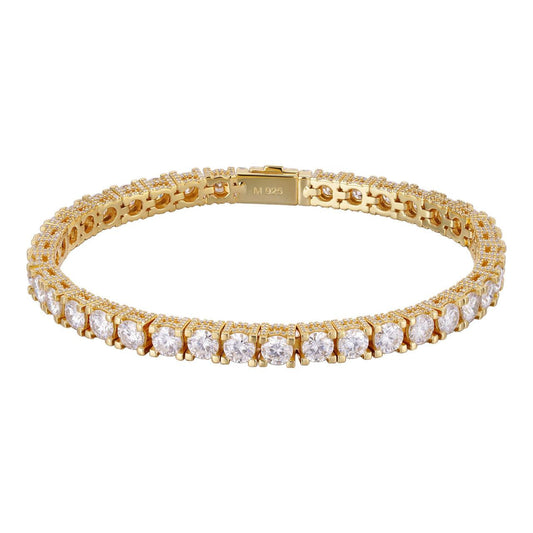 Pulsera Tennis Moissanita VVS Reinventada | Oro Vermeil amarillo y Plata 925