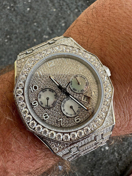 Reloj Automático Skeleton Back con Moissanita 16.5ct - 44mm