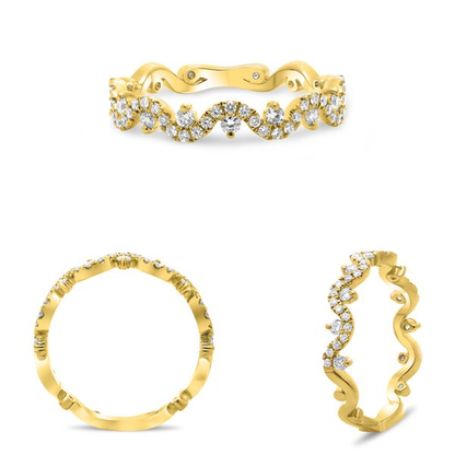 Anillo Stackable de Oro con Diamantes
