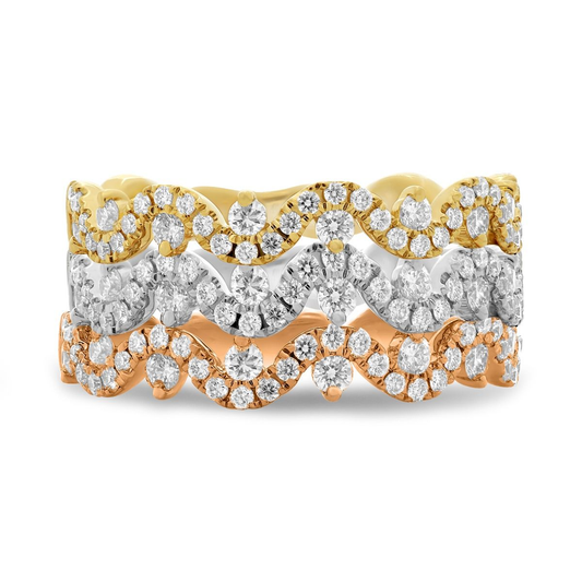Anillo Stackable de Oro con Diamantes