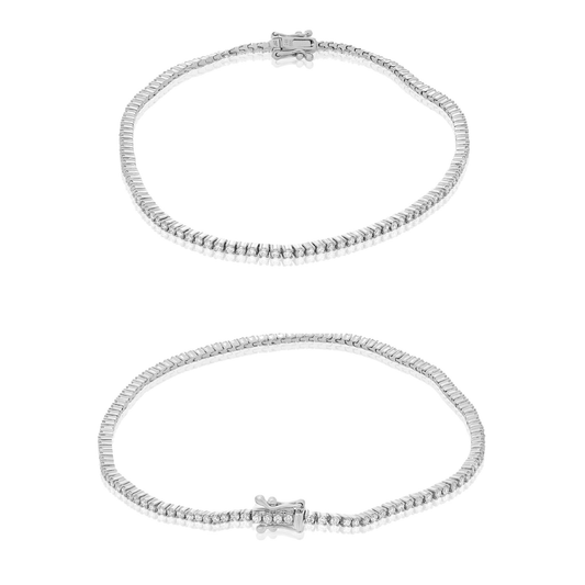 Brazalete Tennis de Diamante en Oro Blanco 14kt