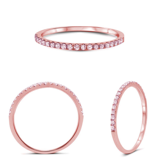 Anillo de Diamantes Rosados en Oro Rosa
