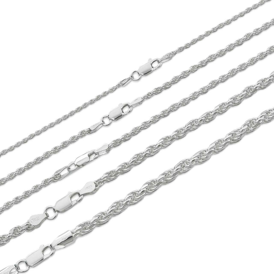 Cadena Rope Plata de Ley 925 - Hecha en Italia
