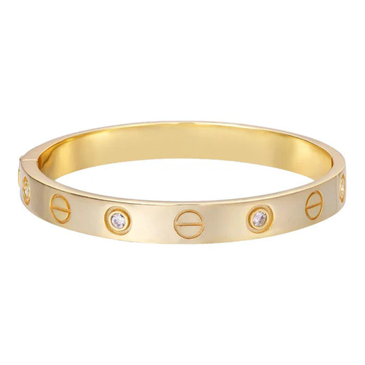 Brazalete Bangle Classic Love con Moissanita - Oro Vermeil 14k y Plata 925