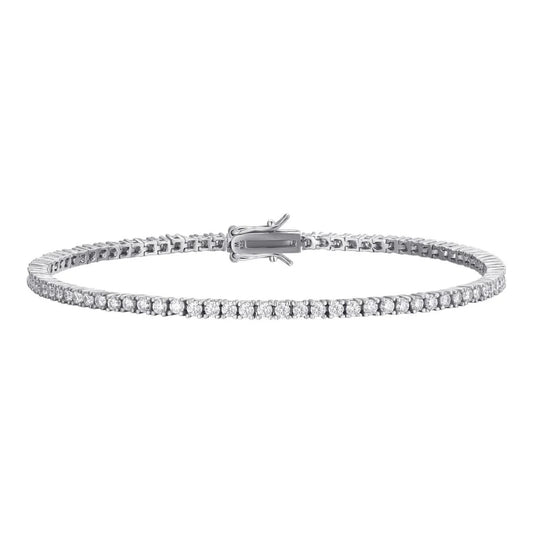 Brazalete Tennis de Moissanita Micro 2mm - Plata 925