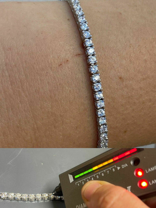 Brazalete Tennis de Moissanita Micro 2mm - Plata 925