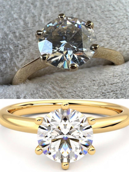Anillo de Compromiso 2 CT Moissanite en Oro solido (Blanco ó Amarillo) de 14 Kilates