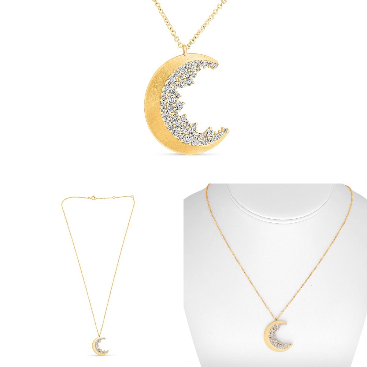 Yellow Gold Moon Necklace