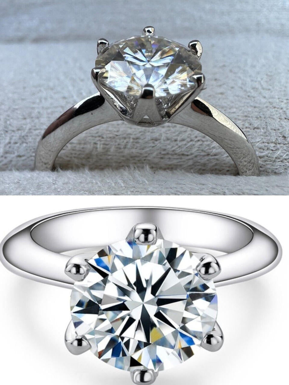 Anillo de Compromiso 2 CT Moissanite en Oro solido (Blanco ó Amarillo) de 14 Kilates