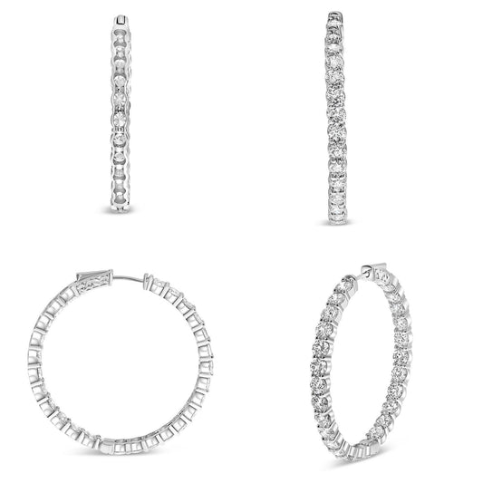 Arete Hoop de 1.50" pulgadas con 10.00ct de Diamantes
